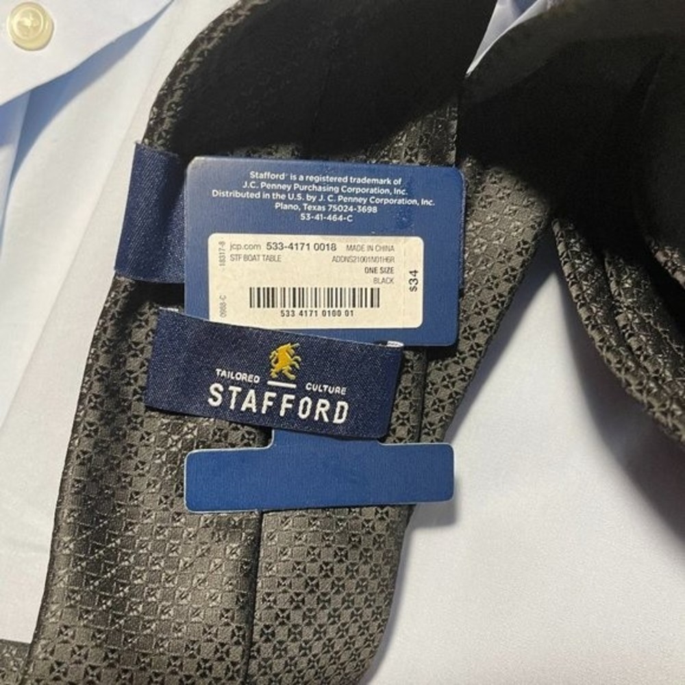 Stafford Mens Polyester Neck Tie 58"x3" NWT Very Classy - Picture 2 of 3